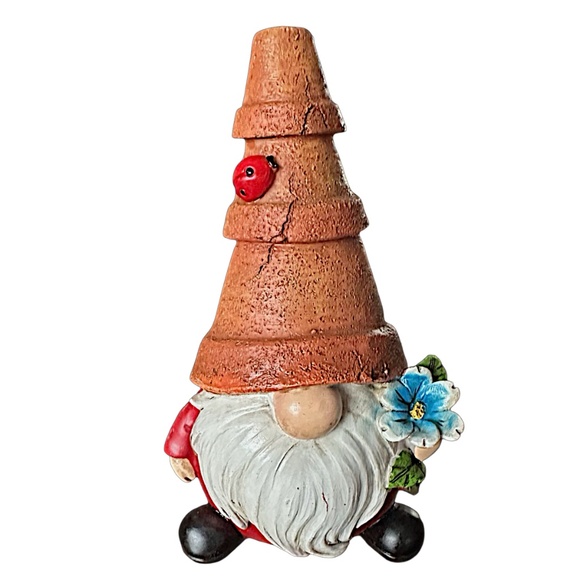 Resin Flower Gnome Figure (set of 2) Flower & Bird Garden Decor - Picture 2 of 8